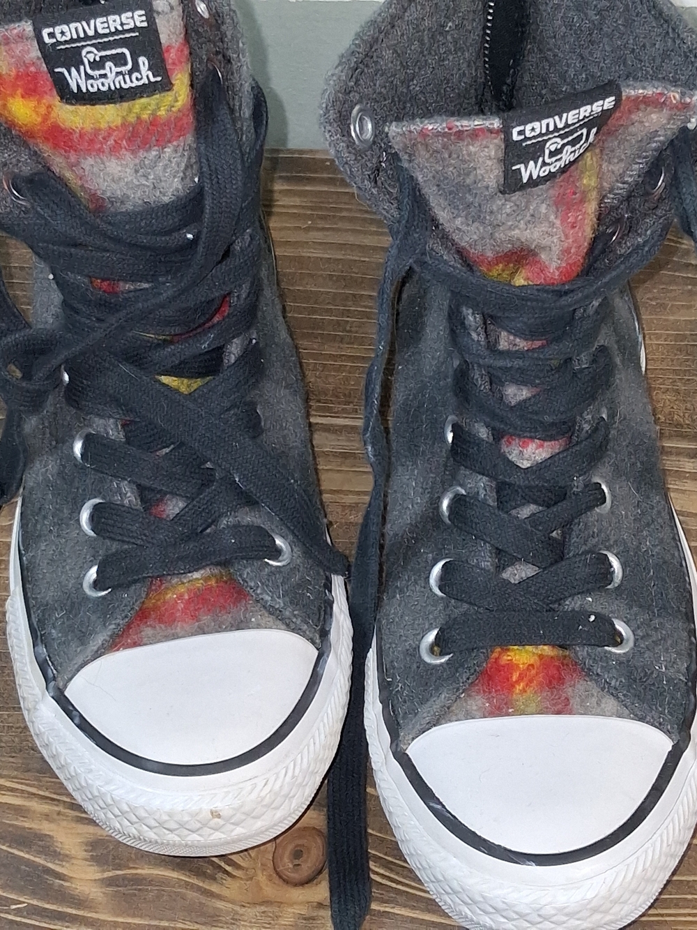Converse Collab W/ Woolwich Women's High-Top Sneakers in Charcoal Gray